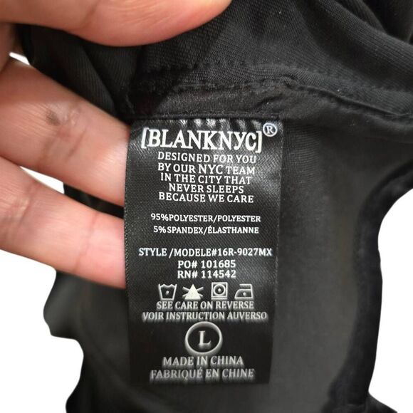 Blank NYC Black Crushed Velvet Asymmetric Zip Moto Jacket Women's Large - Picture 6 of 7